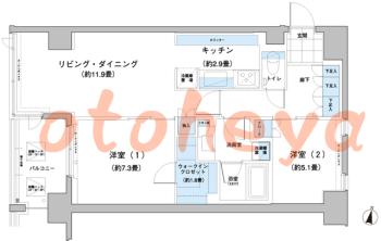 防音室のある楽器可 賃貸物件 1 SLDK 24万円の図面１