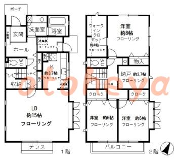 グランドピアノ可の賃貸物件 3 SLDK 45万円の図面１