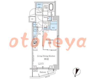 楽器可の賃貸物件 1 LDK 15.2万円の図面１