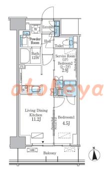 楽器可の賃貸物件 1 SLDK 23.2万円の図面１