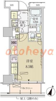防音室のある楽器可 賃貸物件 1 R 15万円の図面１
