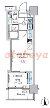 楽器可の賃貸物件 1 LDK 13.9万円の図面１