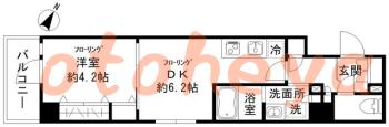 楽器可の賃貸物件 1 DK 14.1万円の図面１