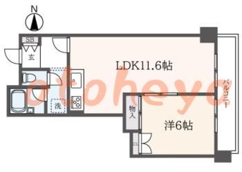 防音室のある楽器可 賃貸物件 1 LDK 15万円の図面１