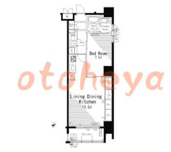 jr物件 1 LDK 25万円の図面１