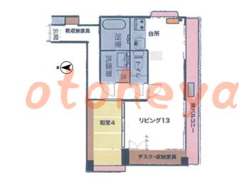 楽器可の賃貸物件 1 LDK 13.2万円の図面１
