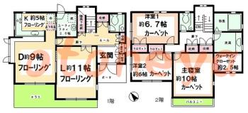 防音室のある楽器可 賃貸物件 3 LDK 42万円の図面１