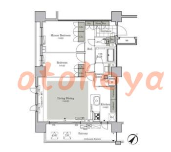 楽器可の賃貸物件 2 LDK 28.6万円の図面１