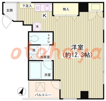 楽器可の賃貸物件 1 K 11.2万円の図面１