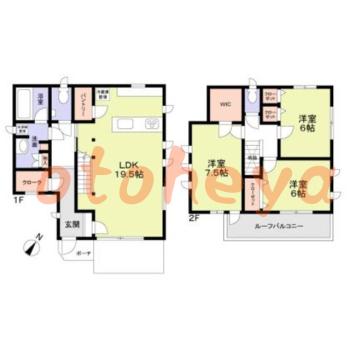 防音室のある楽器可 賃貸物件 3 LDK 23万円の図面１