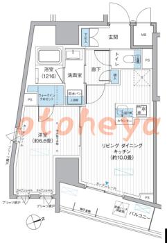 防音室のある楽器可 賃貸物件 1 LDK 16.9万円の図面１