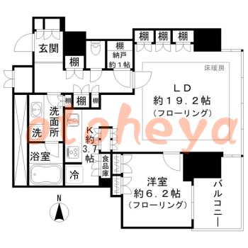 防音室のある楽器可 賃貸物件 1 SLDK 33万円の図面１