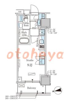 楽器可の賃貸物件 1 R 11.2万円の図面１