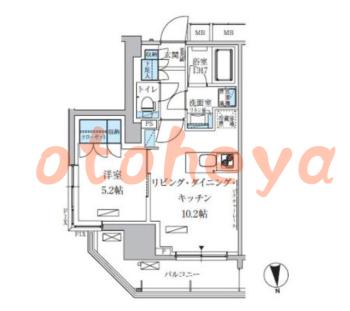 楽器可の賃貸物件 1 LDK 20.3万円の図面１