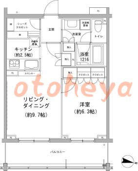 防音室のある楽器可 賃貸物件 1 LDK 16万円の図面１