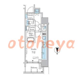 楽器可の賃貸物件 1 R 11万円の図面１