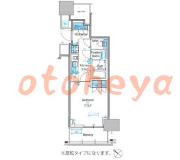 防音室のある楽器可 賃貸物件 1 K 16.6万円の図面１