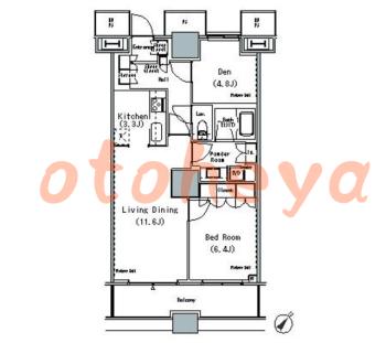 楽器可の賃貸物件 1 SLDK 26.3万円の図面１