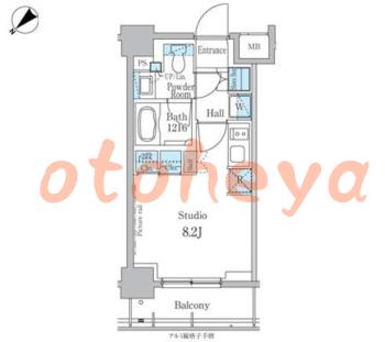 楽器可の賃貸物件 1 R 9.7万円の図面１