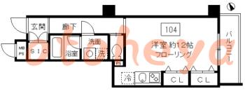 防音室のある楽器可 賃貸物件 1 R 8万円の図面１