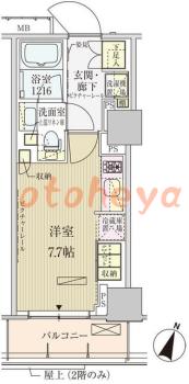 防音室のある楽器可 賃貸物件 1 R 14.9万円の図面１