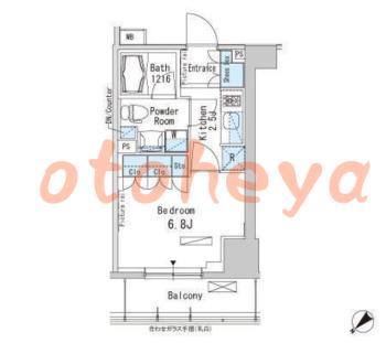 防音室のある楽器可 賃貸物件 1 K 10.8万円の図面１