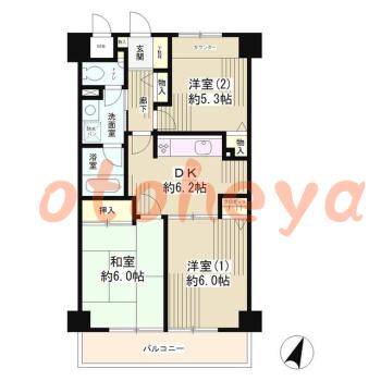 防音室のある楽器可 賃貸物件 3 DK 9.9万円の図面１