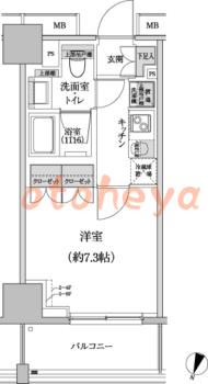 楽器可の賃貸物件 1 K 11.2万円の図面１