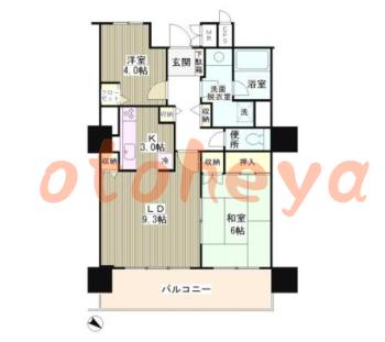 楽器可の賃貸物件 2 LDK 22万円の図面１
