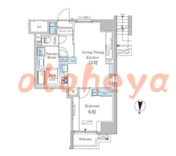 楽器可の賃貸物件 1 LDK 18.4万円の図面１