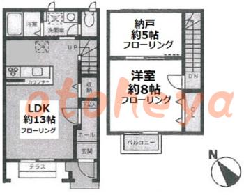 防音室のある楽器可 賃貸物件 1 SLDK 11.3万円の図面１