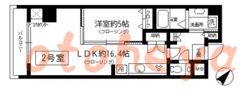 楽器可の賃貸物件 1 LDK 17.8万円の図面１