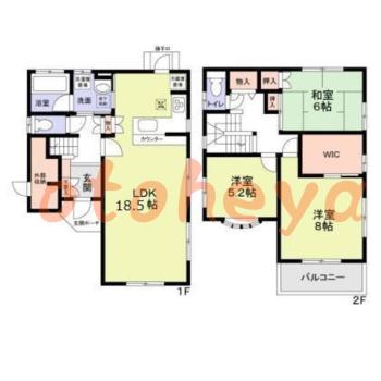 楽器可の賃貸物件 3 LDK 13.5万円の図面１