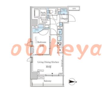 楽器可の賃貸物件 1 LDK 16.8万円の図面１