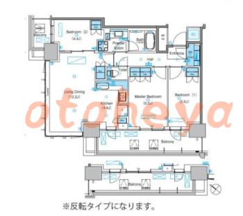 防音室のある楽器可 賃貸物件 3 LDK 32.6万円の図面１