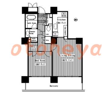 楽器可の賃貸物件 1 LDK 24.5万円の図面１
