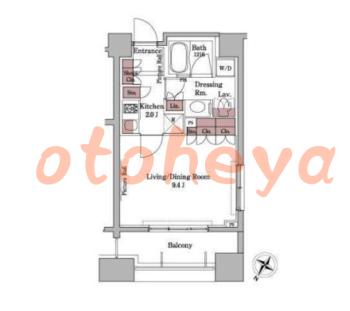 楽器可の賃貸物件 1 R 19.4万円の図面１