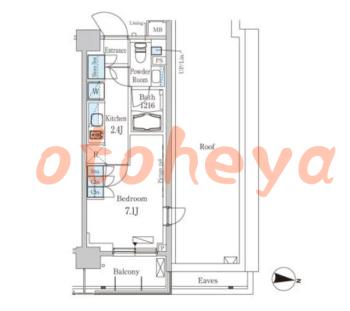 防音室のある楽器可 賃貸物件 1 K 11.1万円の図面１