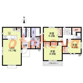 楽器可の賃貸物件 3 SLDK 28万円の図面１