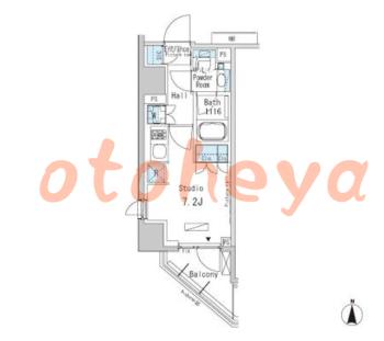 楽器可の賃貸物件 1 R 10万円の図面１