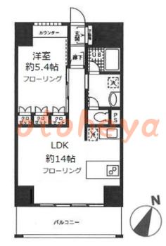 防音室のある楽器可 賃貸物件 1 LDK 13.4万円の図面１