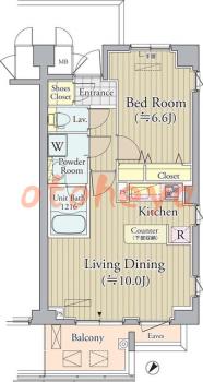 楽器可の賃貸物件 1 LDK 20.7万円の図面１