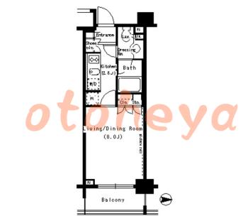 グランドピアノ可の賃貸物件 1 K 13.7万円の図面１