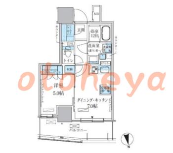 防音室のある楽器可 賃貸物件 1 DK 14.1万円の図面１