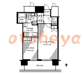防音室のある楽器可 賃貸物件 1 LDK 22.8万円の図面１