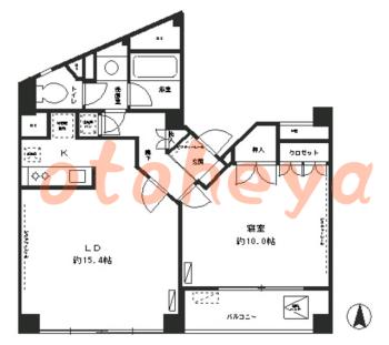 楽器可の賃貸物件 1 LDK 27.4万円の図面１