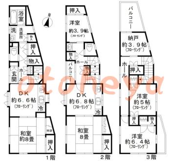 楽器可の賃貸物件 5 SDK 13.8万円の図面１