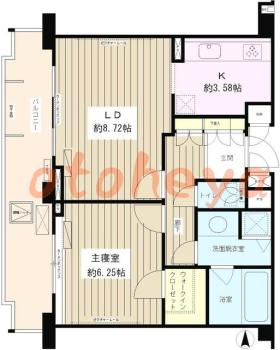 防音室のある楽器可 賃貸物件 1 LDK 16.2万円の図面１