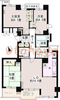 防音室のある楽器可 賃貸物件 3 LDK 20万円の図面１