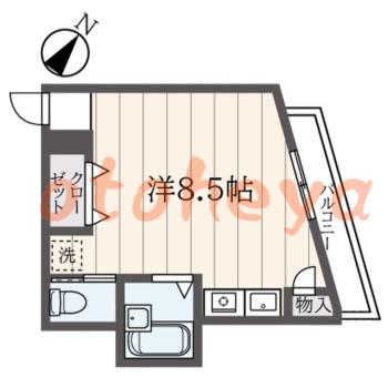 楽器可の賃貸物件 1 R 6.3万円の図面１